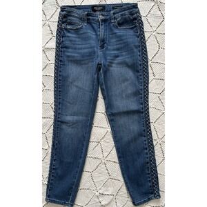 Judy Blue Jeans Relaxed Fit Side Braid Detail Jeans Size 9/29 Flattering Comfort